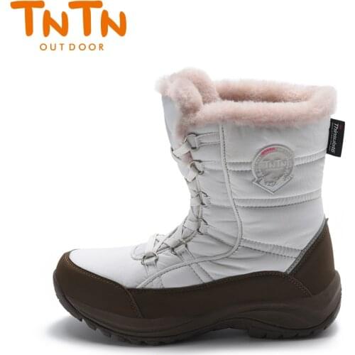 TNTN Snow Boots Men Women Outdoor Waterproof Hiking Trekking Shoes Winter Warm Non-Slip Walking Boots Sports Sneakers Fleece