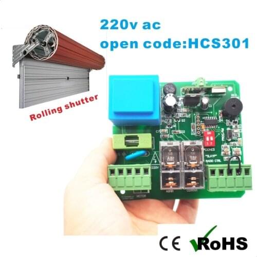 1PCS Receiver +2PCS Remote control 220v roller shutter rf receiver remote control hcs301 rf remote controller