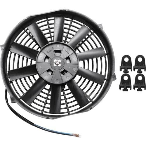 10 Inch 12V 80W 2100Rpm Straight Black Blade Electric Cooling Radiator Tank Fan Mounting Kit Universal