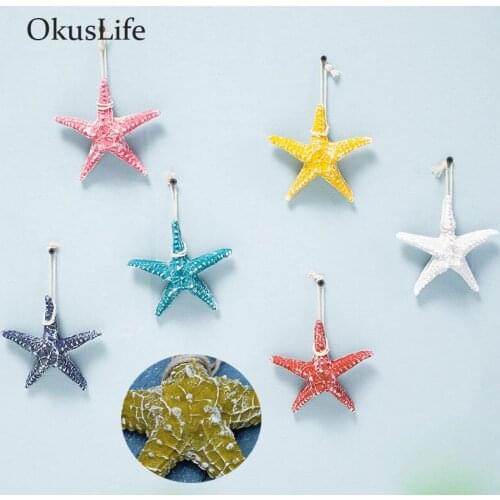 13*13 cm DIY Wall Hanging Starfish Mediterranean Decoration Resin Material Marine Children Bedroom Decorate For Bar Household