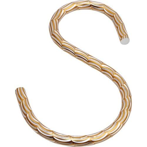 2pcs/lot Aluminum Alloy Gold S Shape Hooks For Clothes Towel Sundries Hanging Hook Home Bath Kitchen Storage Accessories