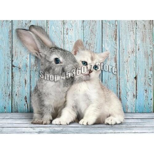 5D DIY Diamond Embroidery Cat & Bunny Animals Art Cross Stitch Full Mosaic Diamond Painting Rhinestones Christmas Gift Decor