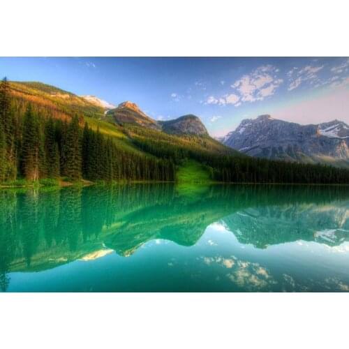 Diy lake diamond painting mountain scenery rhinestone embroidery landscape mosaic sticker decor diamond dots poster wall paper