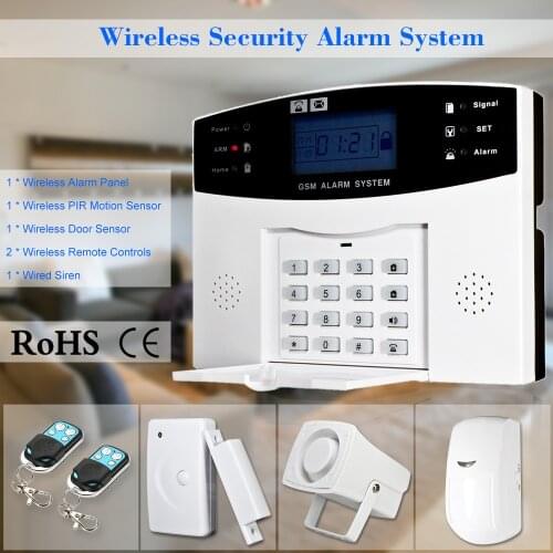 Wireless GSM SMS Home Burglar Security Alarm System Detector Sensor Kit Phone App Remote Control 433MHz 1527