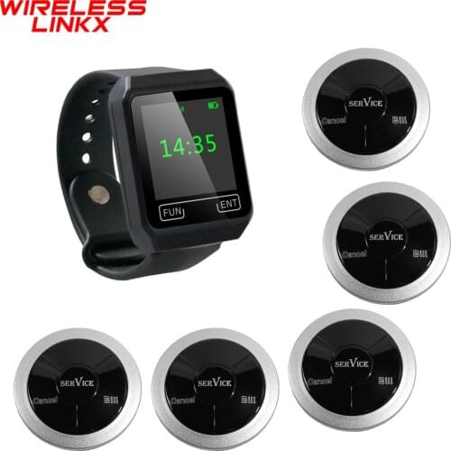 Wirelesslinkx APE6800 Waterproof Wireless Calling Hotel Plant Factory Hospital Bar Restaurant Waiter Wrist Watch Pager