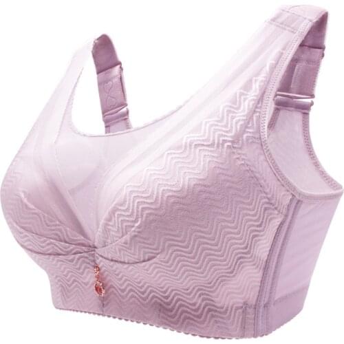 Insert pad Thin cotton cup Super large steel ring-free Drop-proof full cup bra Gather big breast lace Sexy large underwear