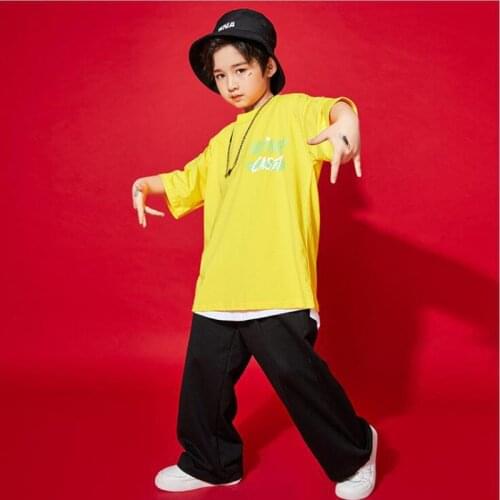 Kids Competitions Hip Hop Streetwear Clothing Oversize Tshirt Pants Show Jazz Outfits For Girls Boys Dance Costume Clothes Wear