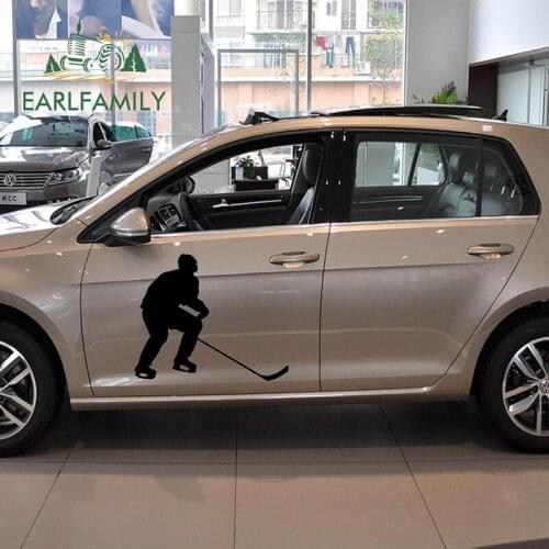 EARLFAMILY 58cm x 49cm 2x Sport Ice Hockey Player Graphic (one For Each Side) Car Sticker for Cars Side Truck Door Vinyl Decal