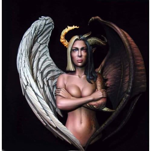 Resin Figure 1/10 ancient woman warrior with wing bust Model Unassambled Unpainted Figure Building Kit