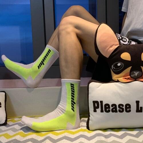 IMINCN 2Pair Design Hot Summer Young People Hiphop rainbow gay lgbt Cotton Dance Street High Fashion man boy White Sock