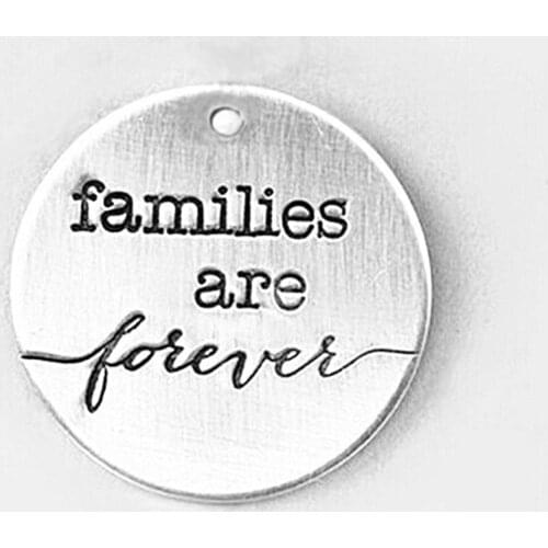 Custom Engraved Words Letters Alloy Antique Silver Plated Family Are Forever Charms DIY