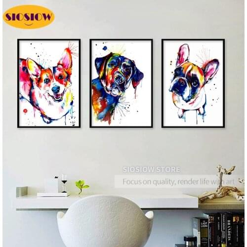 Colorful Graffiti 5d Diy Diamond Paintings Dog Cartoons Full Square Drill Cross Stitch Kits Diamant Embroidery Decor Home Gifts