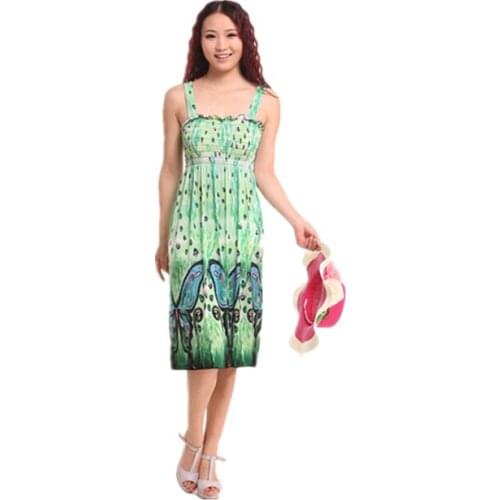 Summer Acrylic Womens Long Dress Party Beach Bohemian Comfortable Milk Silk
