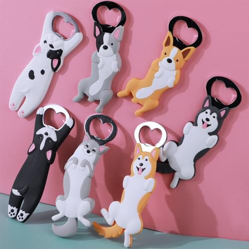 Cartoon Akita Bullfight Cat Dog Magnetic Refrigerator Bottle Opener Beer Bottle Opener Cat Magnet Refrigerator StickerDecoration