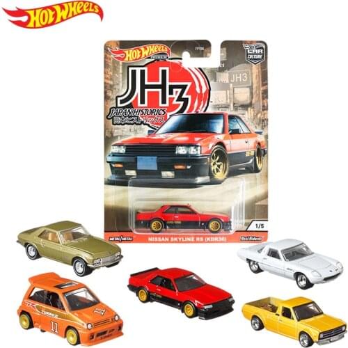 Original Hot Wheels Mini Car Japan Historics 3 Series Premium 1/64 Diecast Model Classical Collection Toys for Boys HotWheels