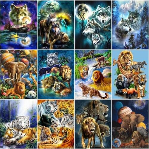 5D Poured Glue Diamond Painting Kits Animal Mosaic Picture Poured Glue DIY Embroidery Full Drill Art Craft Gift Home Decor