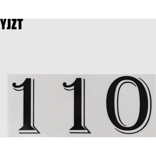 YJZT 17.1CM×7.2CM 110 Number Vinyl Speed Limit Road Traffic Slow Down Car Stickers Decal 13D-0586