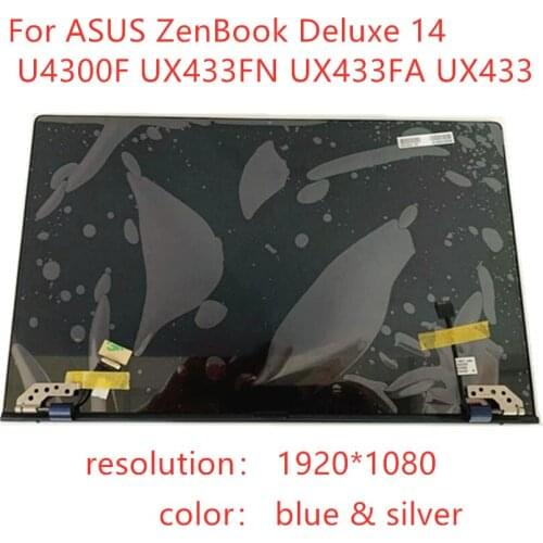 Original lcd display replacement For ASUS ZenBook 14 Deluxe U4300F UX433FN UX433FA UX433 LCD screen assembly 1920X1080