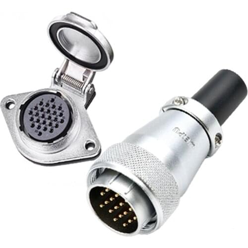 WEIPU WS28 M28 Bulkhead Waterproof Connector 2 3 4 7 8 9 10 12 16 17 20 24 26 Pin Screw Lock Soldering Gold Plated Copper Pin