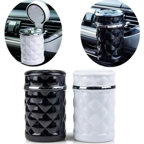 Portable LED Light Car Ashtray High Temperature Resistance Automobile Cigarette Cylinder for Auto Interior Accessories