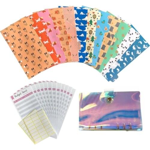 R2JA Lovely Animal Cash Budget with 12 PVC and 12 Animal Style Envelope Customized