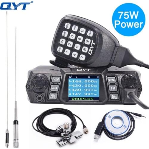 QYT KT-980PLUS High Power 75W(VHF)/55W(UHF) Dual Band Quad Standby Base Mobile Radio Amateur Transceiver Car Radio HAM KT980PLUS