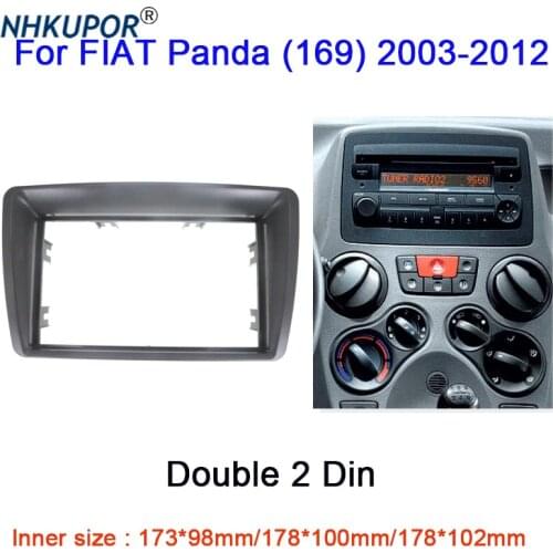 Car Radio Fascia For FIAT Panda (169) 2003-2012 Double 2 Din DVD Stereo CD Panel Installation Dashboard Mount Trim Frame Kit