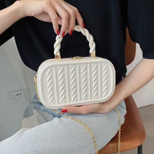 2021 Luxury Women Small Box Bags Chain Crossbody Bag New Ladies Purses and Handbag Yellow Pink White Clutch Evening Party Bags