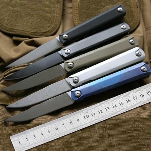 MK Flipper Folding Knife 9Cr8Mov Blade Steel/G10 Handle Ball Bearing Hunting Tactical Combat Pocket Knife Camping EDC Tools