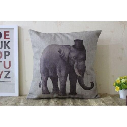 Elephant pillow cover, European court style animal cartoon Hat elephant throw pillow case pillowcase wholesale
