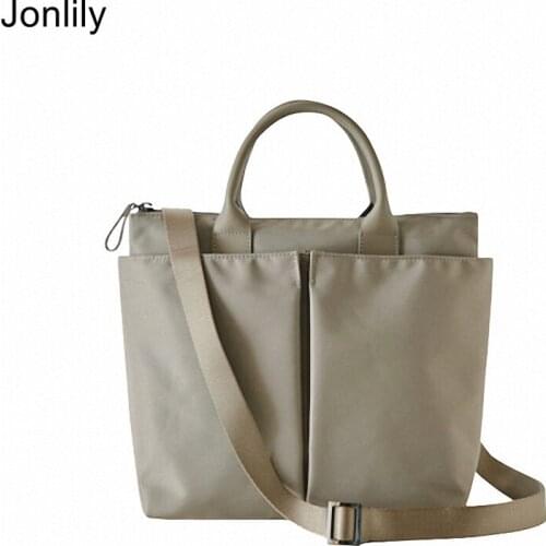 Jonlily Women Retro Oxford Shoulder Bag Female Elegant Messenger Crossbody Bag Fashion Handbag Totes Commuter Bag Purse -KG596