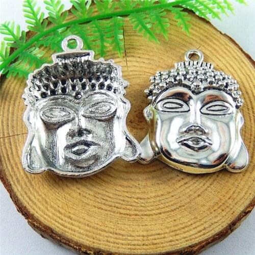 Tibetan Retro 5PCS Buddha Image Jewelry Making Charm Antique Metal Alloy Handmade Finding Pendant Accessory Bracelet