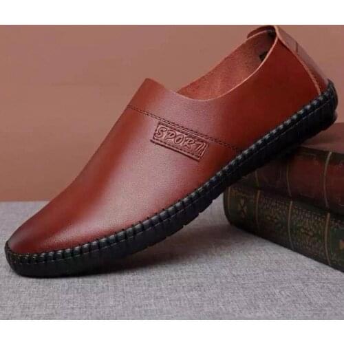 Genuine Leather Men Casual Shoes Luxury Brand 2020 Mens Loafers Moccasins Breathable Slip on Black Driving Shoes Plus Size 116