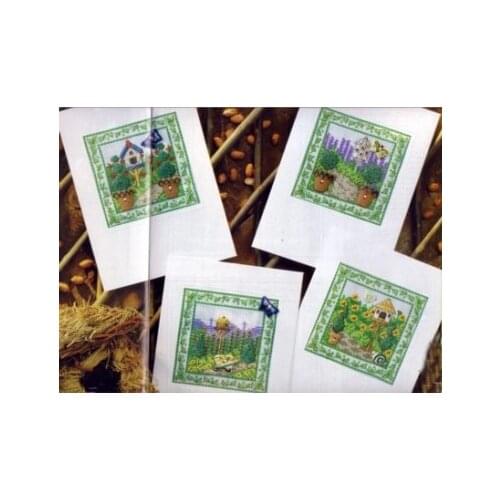 Top Quality lovely counted cross stitch kit greeting card flower garden for mothers day birthday