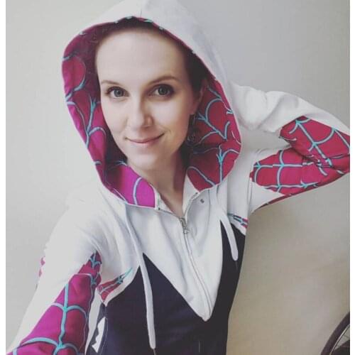 2019 Women Girls Venom Hoodie Cosplay Costume 3D Superhero Zipper Jacket Hooded Sweatshirt Coat