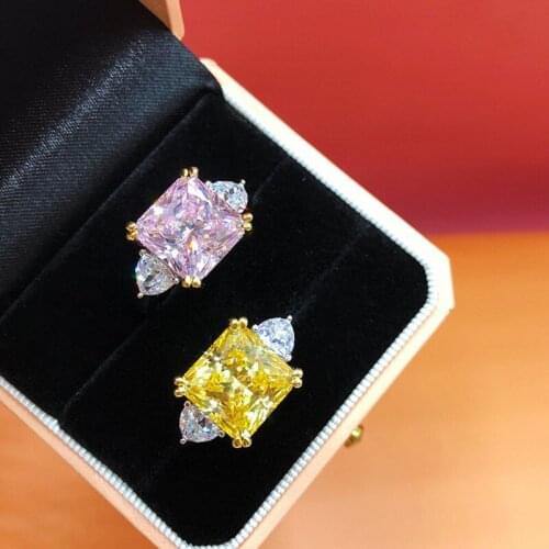 Elegant Flower cut 5ct Topaz Diamond Ring 100% Original 925 sterling silver Engagement Wedding band Rings for Women Fine Jewelry