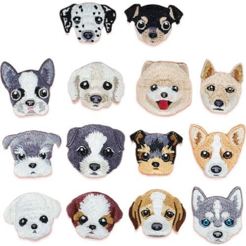 100pcs/lot Embroidery Patch Animal Dog Puppy Clothing Decoration Sewing Accessories Craft Diy Iron Heat Transfer Applique