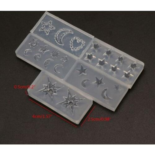 5Pcs Mini Moon Star Sun Resin Mold Astral Planet Jewelry Fillings Silicone Mold F3MD