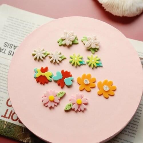 Acrylic Stitching Summer Flowers Stitching Earring Patch DIY Handmade Hairpin Jewelry Material