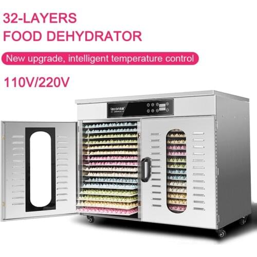New upgrade Commercial Food Dehydrator 32-layers Drying fruit machine Stainless steel Intelligent food dryer 24h timing 110/220v
