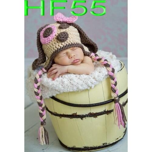 Free shipping, Childrens Earflap Hat ,Crochet Dog Hat, Toddler Animal Hat, 100% cotton Crochet Baby caps