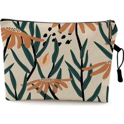 Plant Sun Moon Print Cosmetic Case Woman Lady Makeup Bag Portabletravel Beach Storage Bag Best Gift Cosmetic Bag Lipstick Pouch