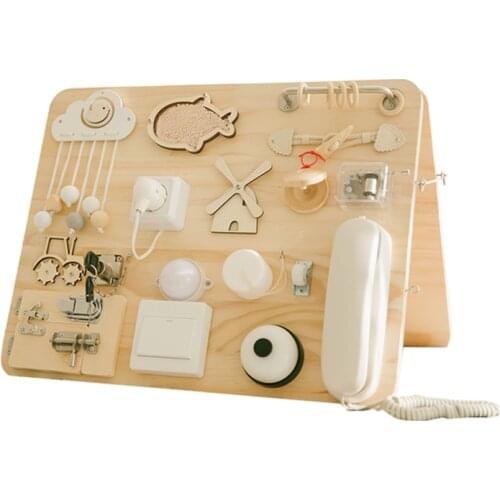 Busy Board House Parts Scrapbook Puzzle Supplies Wood Chips Pieces Parent-child Handcraft Home Montessori Education Ornaments