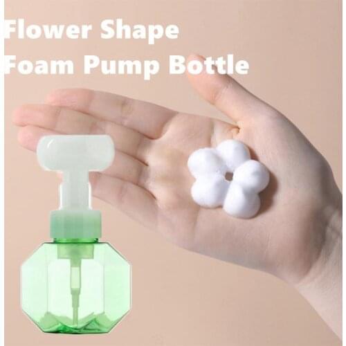 Liquid Soap Dispenser Flower Shape Foam Foaming Pump Empty Bottle Plastic Bottle Shower Gel Foam Pump Bottle Bathroom Supplies