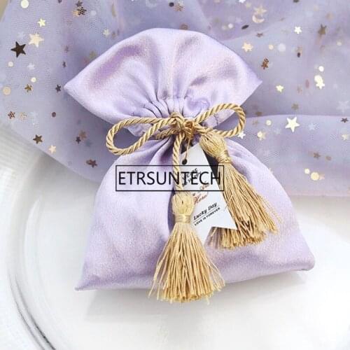 Elegant Wedding Party Candy Bag Chocolate Giveaway Gift Satin Pouch Wedding Favor Bags