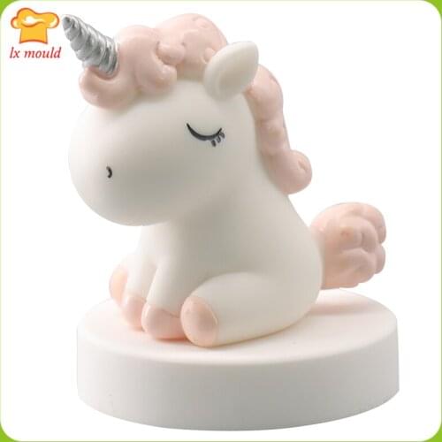 LXYY MOULD New 3D Dream Unicorn Mould Plaster Aromatherapy Candle Handmade Silicone Mold