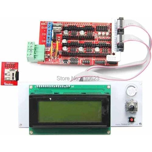 Geeetech RAMPS1.4 shield+LCD 2004 smart controller with adapter&SD reader module for 3D Printer RepRap