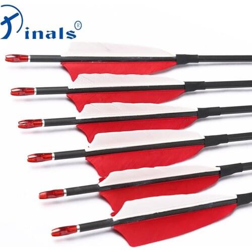 Archery Carbon Arrows Spine 400 500 600 700 800 900 1000 30inch Shaft 4inch Turkey Feathers Recurve Longbow Bow Hunting Shooting