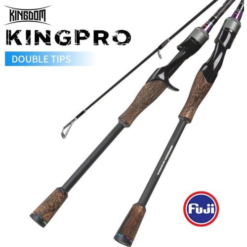 KINGDOM KINGPRO Lure Fishing Rod 1.8m 2.1m 2.4m 2pcs Double Tips M/ML Power Spinning Casting Rod Saltwater Rod Freshwater Rods