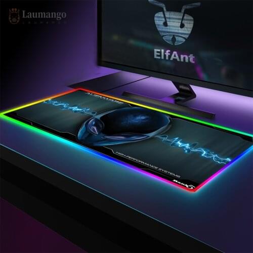 Alienware RGB Mouse Pad Computer Large Mousepad Backlit XXL Mouse Pads LED Gamer Mause Carpet 900x300 Desk Mat for Game